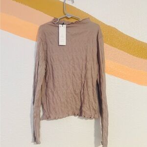 Zara Kids Tan Long Sleeve Blouse